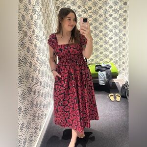 Kate Spade - Poppy Toss Square-neck Midi Dress